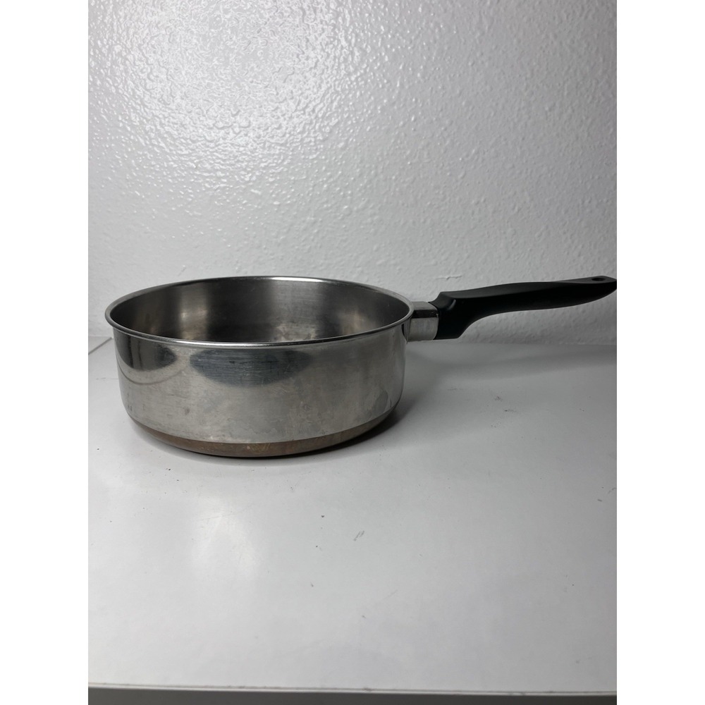 Vintage Ekco Stainless Steel Saucepan Copper Bottom Pan Made in USA Model 1912